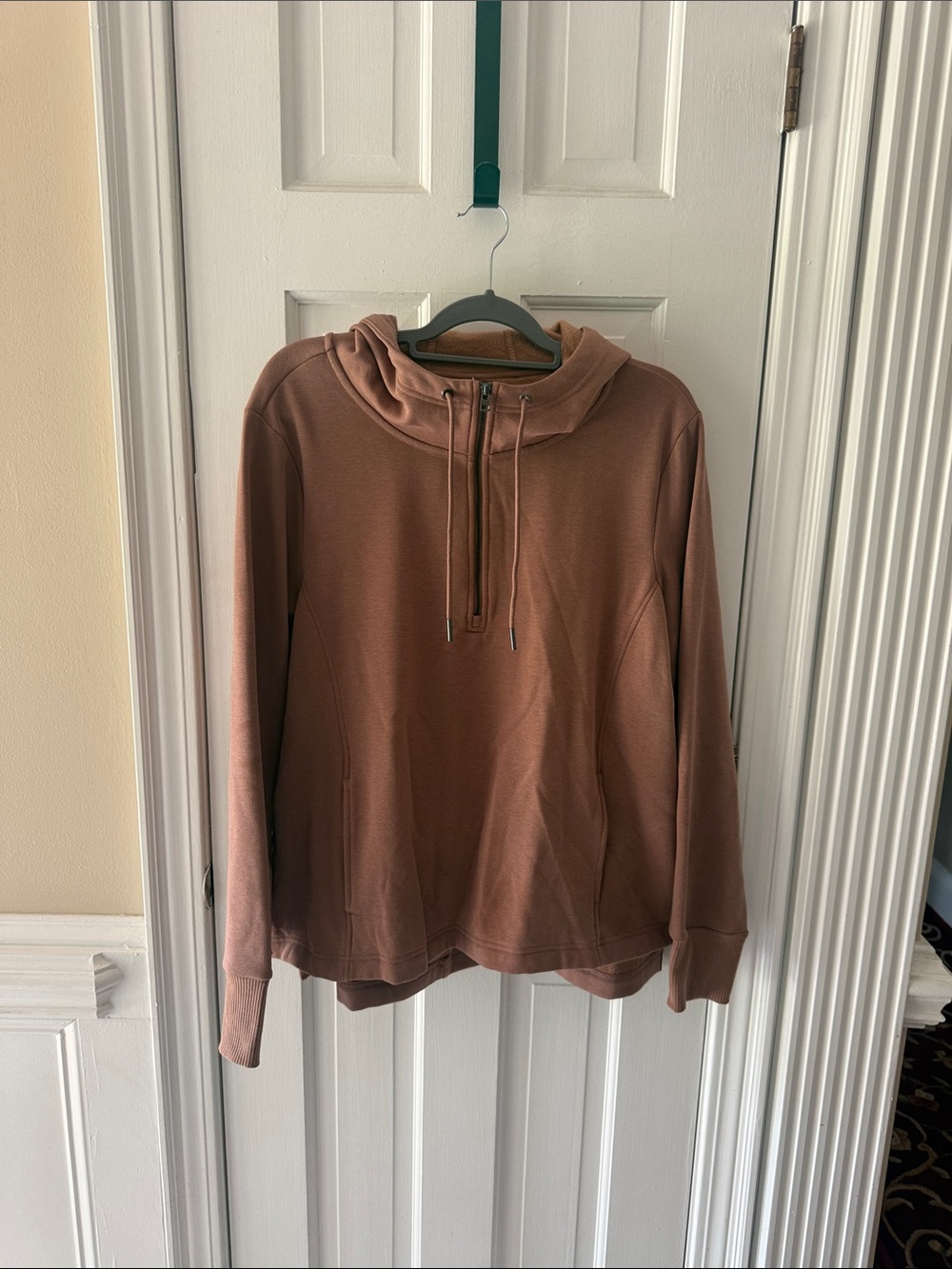 Avia Women's Half-Zip Hoodie in Dusty Rose Brown